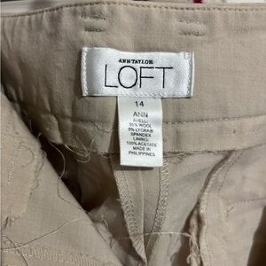 LOFT Classic Tan ANN-Cut Culottes